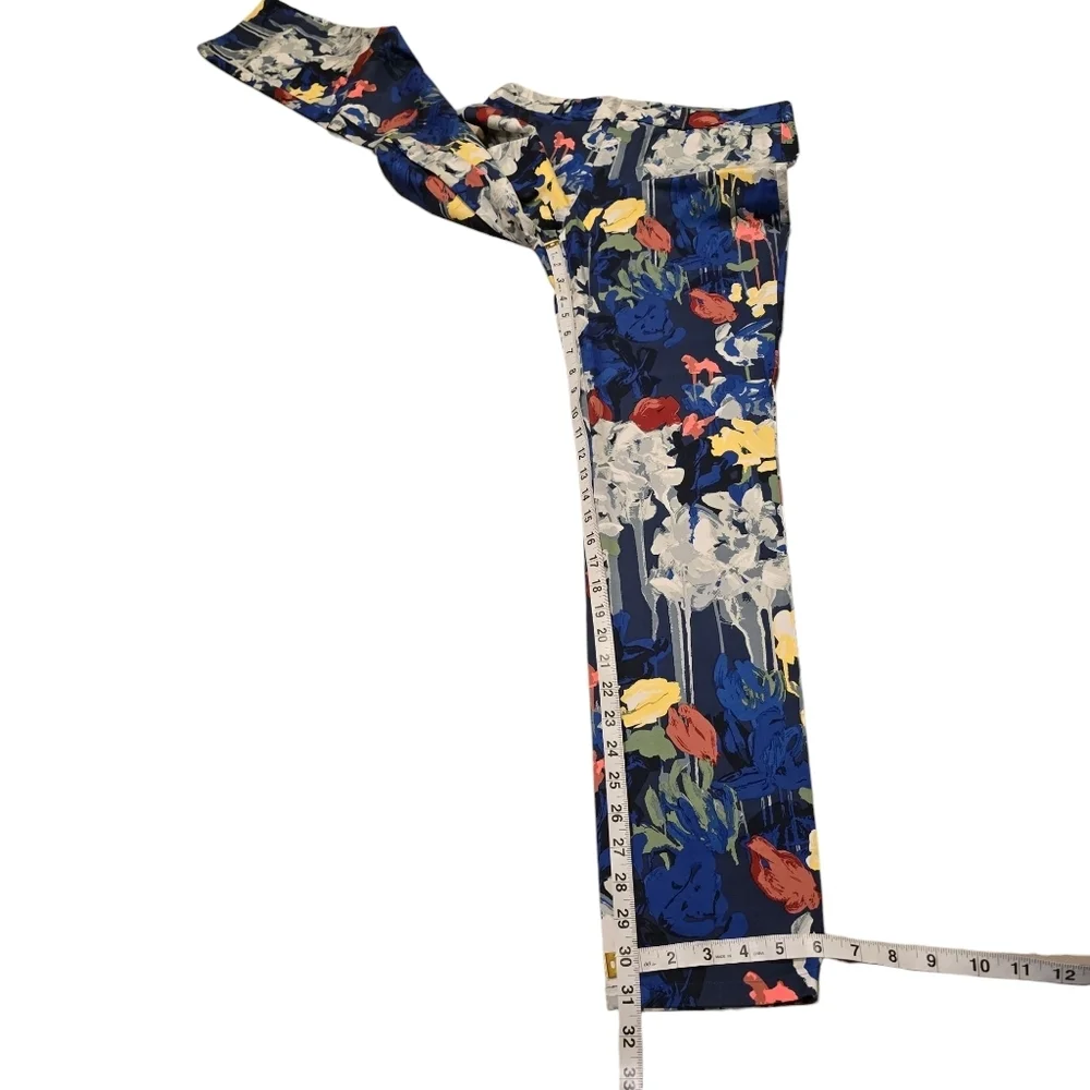 Kate Spade Saturday Blue Yellow Red White Floral Pants 4